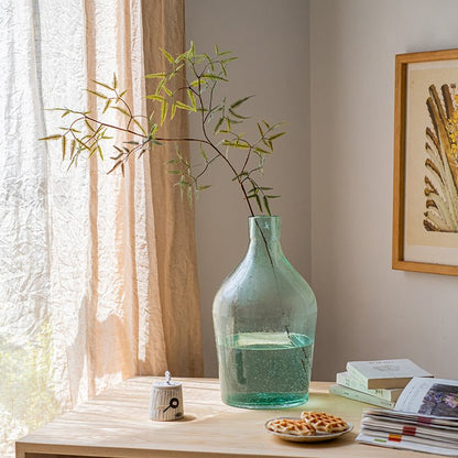 Artificial Faux Forked Fern Stem in a green glass vase RusticReach on Tampa Home & Garden Store