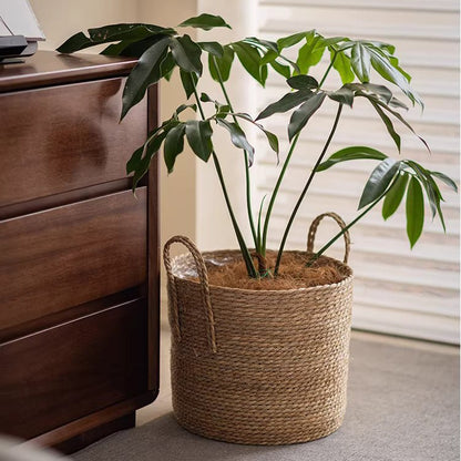 French Country Woven Planter Basket natural jute with handles by RusticReach on Tampa Home & Garden Store