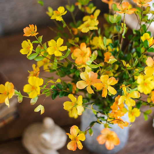 Faux Artificial Silk Gaura Flower Stems, yellow and orange blooms, 20" tall RusticReach on Tampa Home & Garden Store