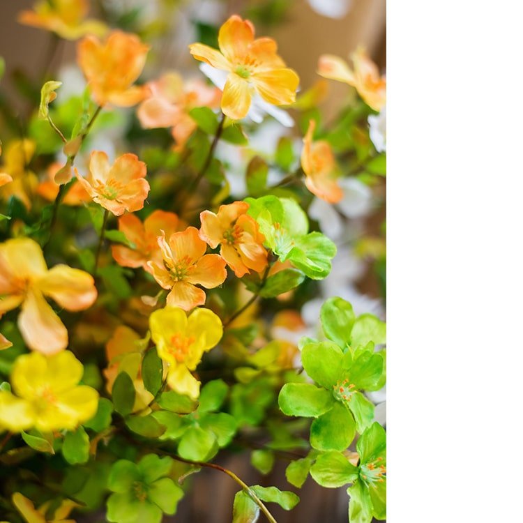 Faux silk Gaura flower stem 20in tall orange yellow blooms, green leaves RusticReach on Tampa Home & Garden Store