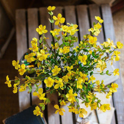Faux Silk Gaura Flower Stem, yellow blooms, 20in tall, RusticReach on Tampa Home & Garden Store