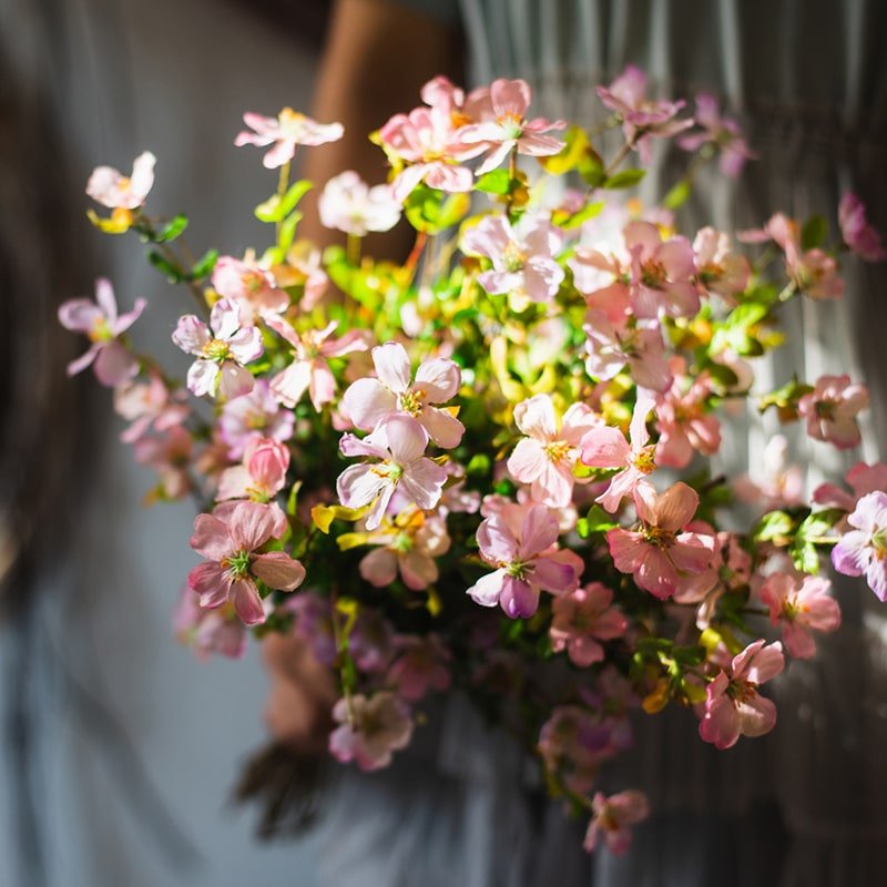 Silk Faux Gaura Flower Stem pink bouquet, 20 inches tall, RusticReach on Tampa Home & Garden Store