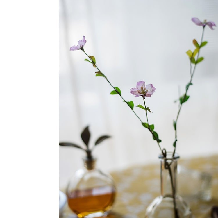 Silk Faux Gaura Flower Stem pair in pink and purple, RusticReach, 20in tall on Tampa Home & Garden Store