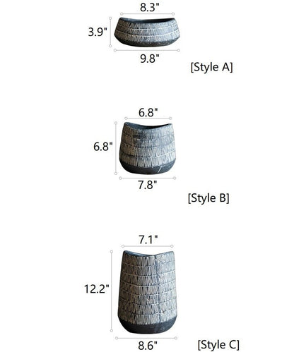 Geometry Line Ceramic Stoneware Flower Pot Style A by RusticReach, gray textured planter on Tampa Home & Garden Store
Geometry Line Ceramic Stoneware Flower Pot Style B by RusticReach, gray textured planter on Tampa Home & Garden Store
Geometry Line Ceramic Stoneware Flower Pot Style C by RusticReach, gray textured planter on Tampa Home & Garden Store