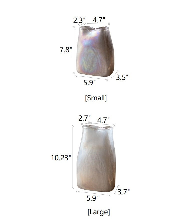 Gradient Color Art Glass Vase by RusticReach; iridescent finish, two vases (small and large) on Tampa Home & Garden Store