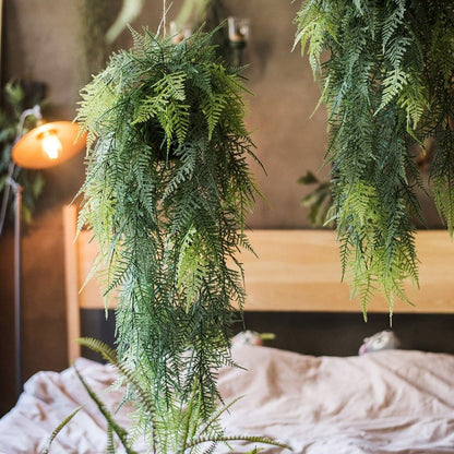 Faux Artificial Asparagus Setaceus Hanging Fern Plant RusticReach, lush green fern decor on Tampa Home & Garden Store