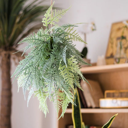 Faux Artificial Asparagus Setaceus Hanging Fern Plant green cascading fronds RusticReach on Tampa Home & Garden Store