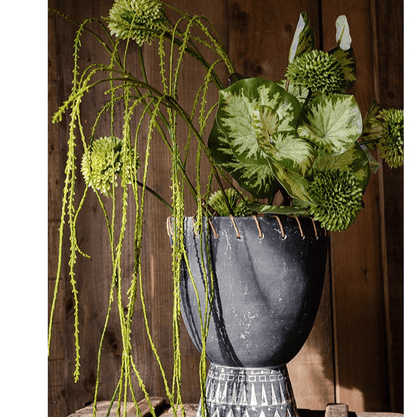 Artificial Vine Hanging Thin Succulent Stem by RusticReach; green stems in black pot on Tampa Home & Garden Store