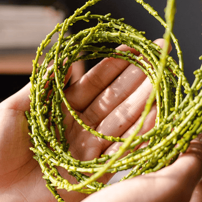 Artificial Vine Hanging Thin Succulent Stem by RusticReach, beaded bright green plastic on Tampa Home & Garden Store
