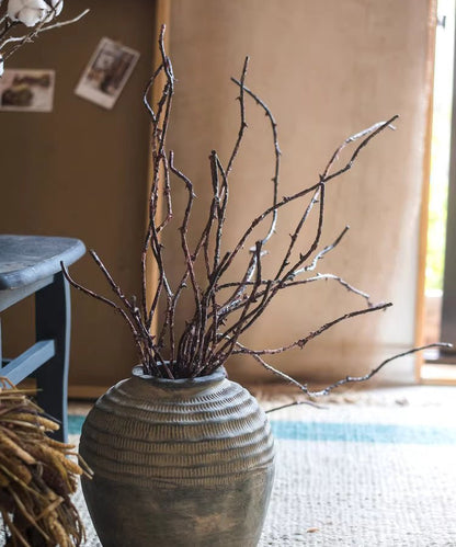 Ikebana Twig Branch in ceramic vase with brown twigs RusticReach artificial non-flowering plant on Tampa Home & Garden Store