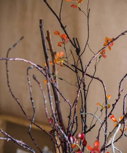 Ikebana Twig Branch artificial plant with dark brown branches and orange leaves on Tampa Home & Garden Store