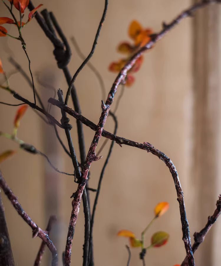 Ikebana Twig Branch artificial plant by RusticReach with brown branches and orange accents on Tampa Home & Garden Store