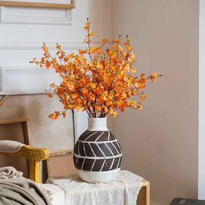 Impressionist Oncidium Orchid Stem orange 31in tall RusticReach artificial flowering plant on Tampa Home & Garden Store