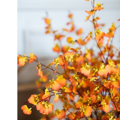 Impressionist Oncidium Orchid Stem Orange 31in tall artificial flowering plant RusticReach on Tampa Home & Garden Store