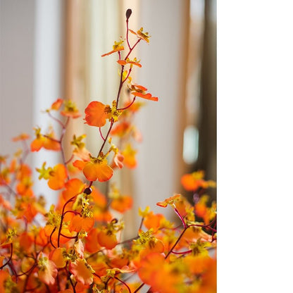 Impressionist Oncidium Orchid Stem in Orange, 31in tall artificial plant RusticReach on Tampa Home & Garden Store