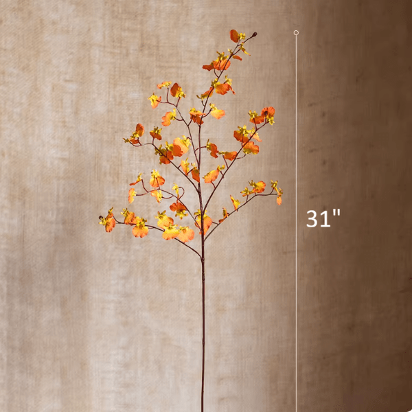 Impressionist Oncidium Orchid Stem in Orange, RusticReach 31in artificial flowering plant on Tampa Home & Garden Store