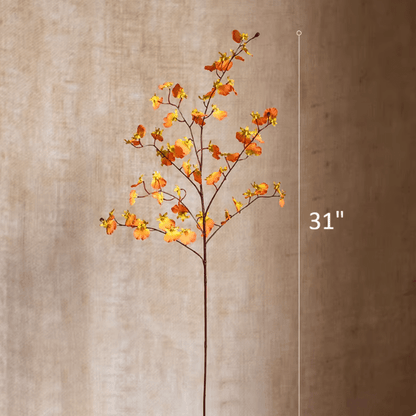 Impressionist Oncidium Orchid Stem in Orange, RusticReach 31in artificial flowering plant on Tampa Home & Garden Store