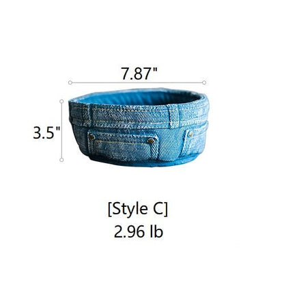 Denim Jeans Cement Flower Pot, blue jean planter with rivet pockets Style C RusticReach 7.87in dia on Tampa Home & Garden Store