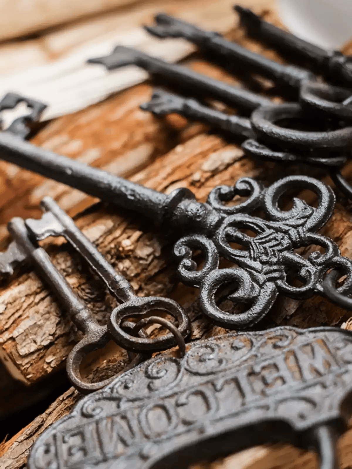 Farmhouse Vintage Key Wall Accent set of ornate iron keys by RusticReach on Tampa Home & Garden Store