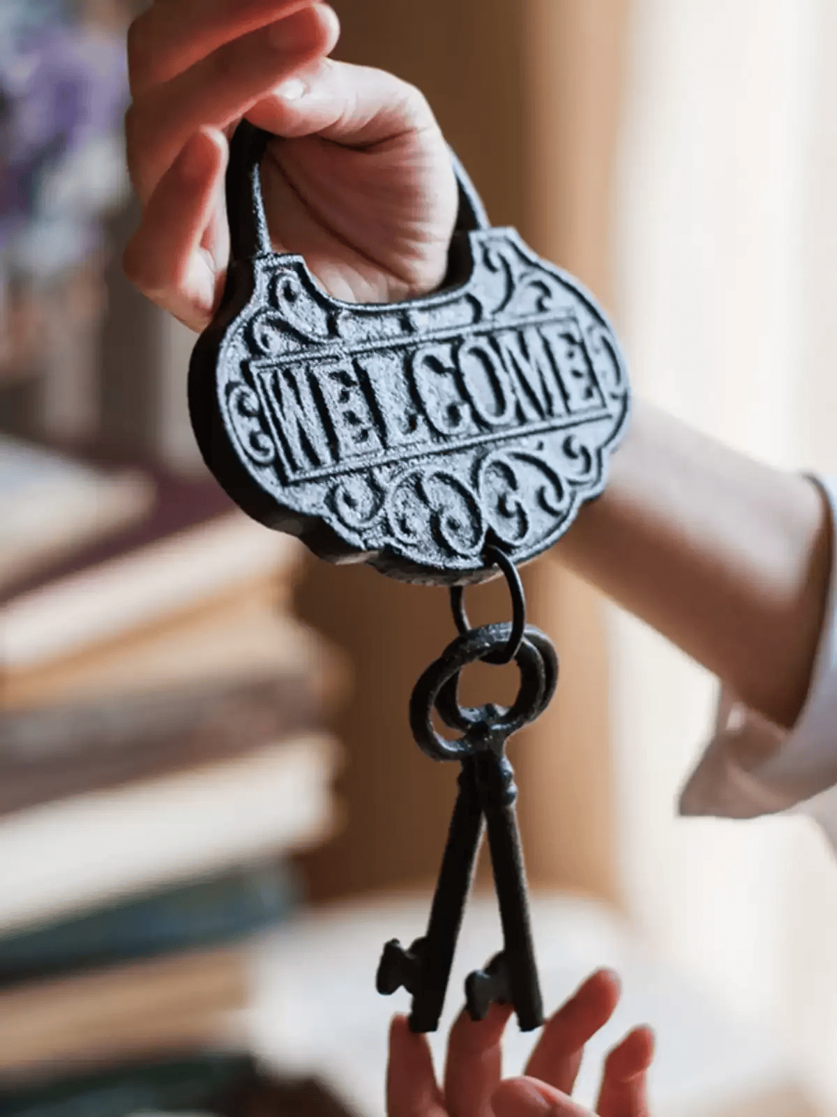 Farmhouse Vintage Key Wall Accent by RusticReach, black metal wall hook with decorative keys on Tampa Home & Garden Store