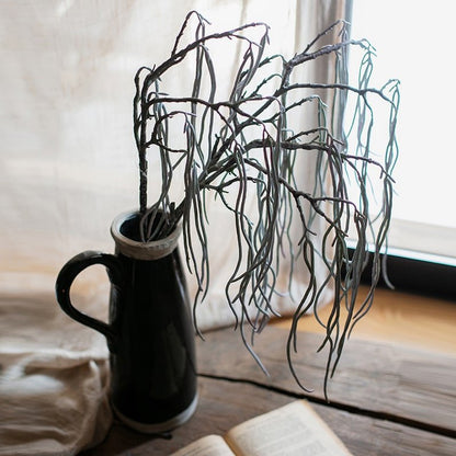 RusticReach artificial Let Fall plant stem 29in tall with gray twiglike branches in a black mug on Tampa Home & Garden Store