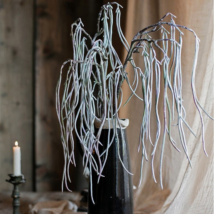 RusticReach artificial Let Fall plant stem, 29in tall, draping silver-gray tendrils on Tampa Home & Garden Store