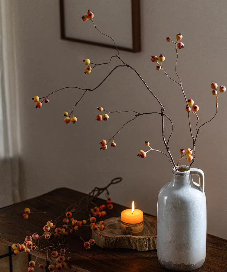 Leafless berry branch stem 45.2 inches tall, artificial plant by RusticReach in ceramic pitcher on Tampa Home & Garden Store