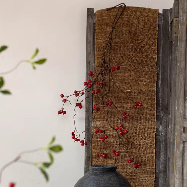 Leafless Berry Branch Stem 45.2 inches tall with red berries, RusticReach artificial plant on Tampa Home & Garden Store
