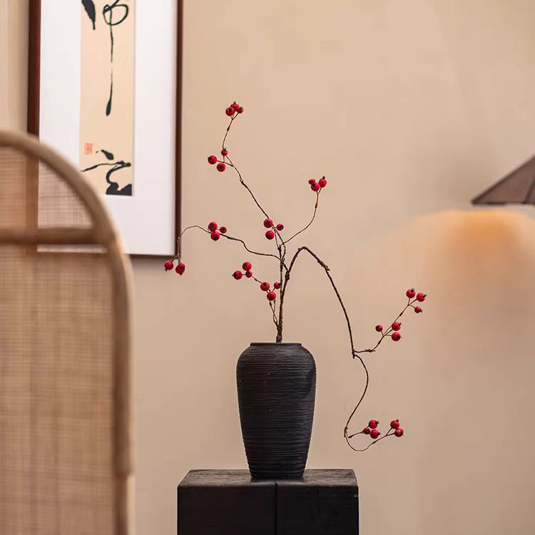 Leafless berry branch stem, 45.2in RusticReach artificial non-flowering plant with red berries on Tampa Home & Garden Store