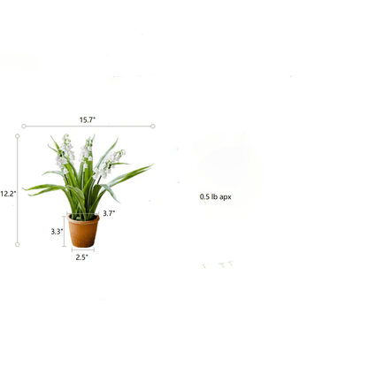 Faux Lily of the Valley in brown terracotta pot by RusticReach on Tampa Home & Garden Store