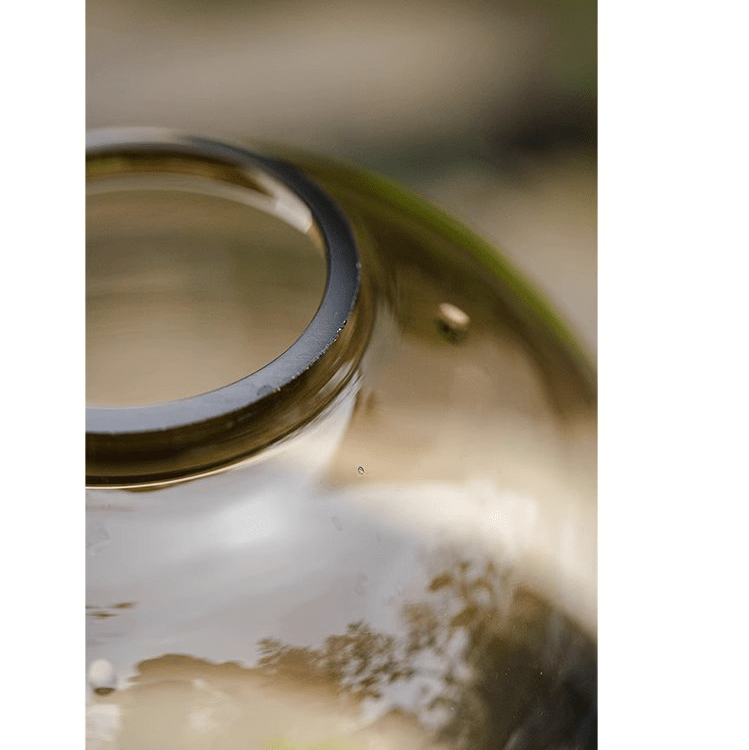 Modern Clear Glass Vase by RusticReach; close-up of smooth circular rim on Tampa Home & Garden Store
