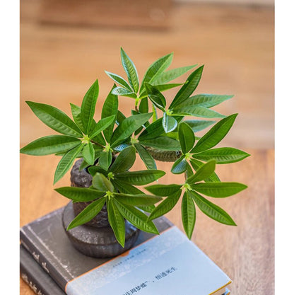 Mini Faux Potted Green Plant by RusticReach, artificial non-flowering plant in dark pot on Tampa Home & Garden Store