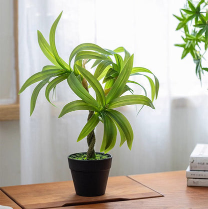 Mini Faux Potted Green Plant RusticReach in black pot on Tampa Home & Garden Store