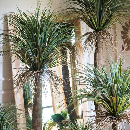 Moroccan artificial palm trees in pots by RusticReach with 3 tall trunks and spiky fronds on Tampa Home & Garden Store