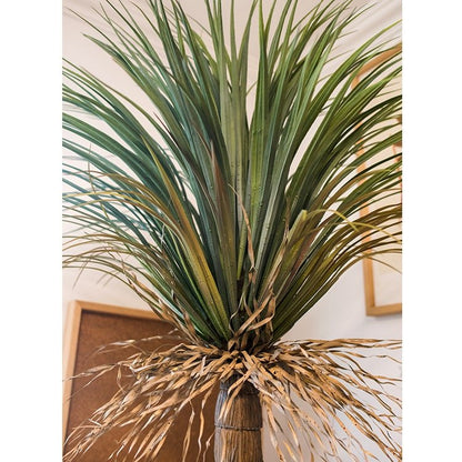 Moroccan artificial palm tree in pot with tall green leaves and brown base RusticReach on Tampa Home & Garden Store