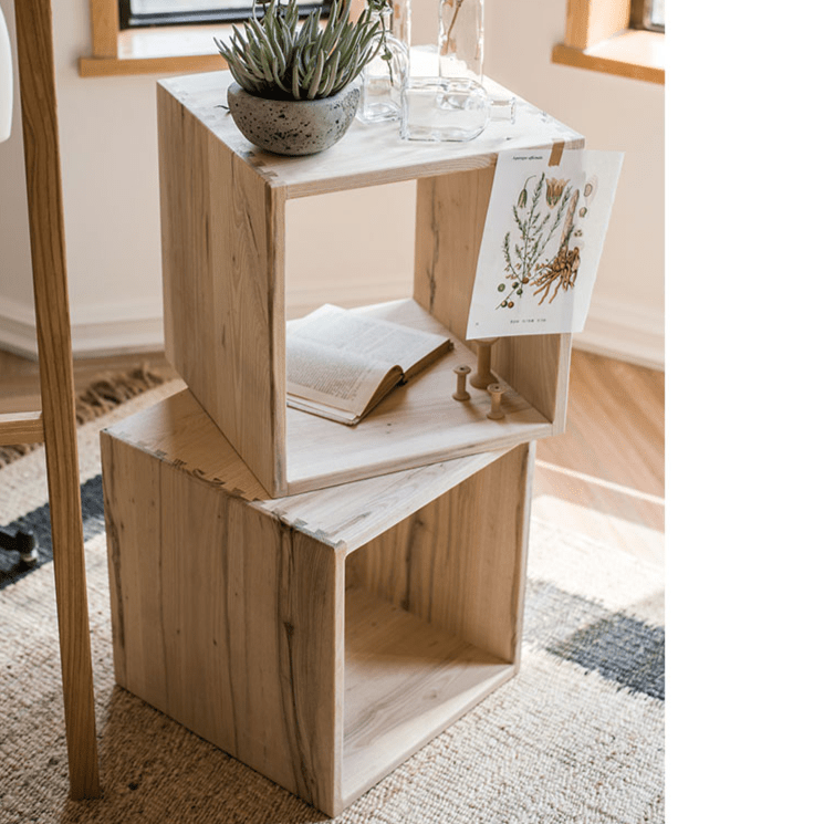 Multifunctional Solid Wood Square Grid organizer in natural finish RusticReach on Tampa Home & Garden Store