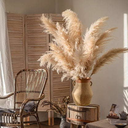 RusticReach Natural Reed Stem 10 Stem Set, 51" tall beige stems in a ceramic vase on Tampa Home & Garden Store