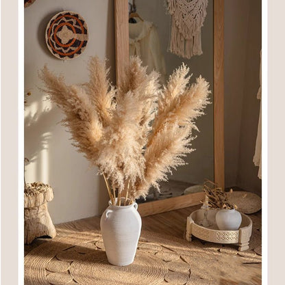 Natural Reed Stem 10 Stem Set 51-inch pampas grass in a ceramic vase artificial non-flowering plant on Tampa Home & Garden Store