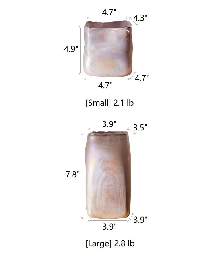 Pink Morandi art glass vase set by RusticReach, small 2.1 lb and large 2.8 lb on Tampa Home & Garden Store