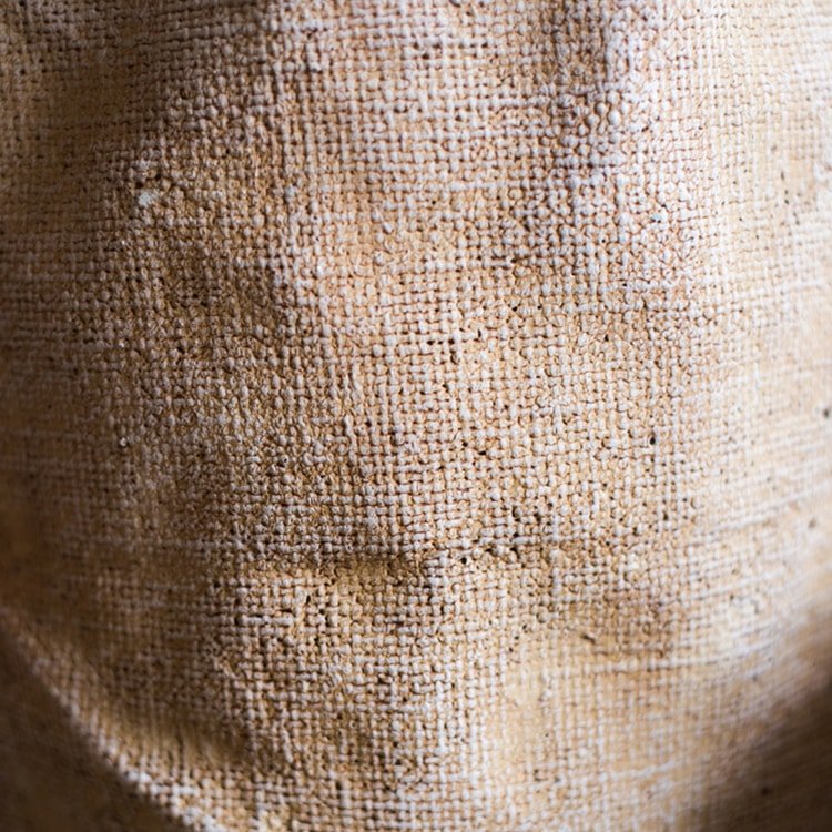 Paper Bag Style Concrete Garden Pot burlap fabric texture close-up on Tampa Home & Garden Store
