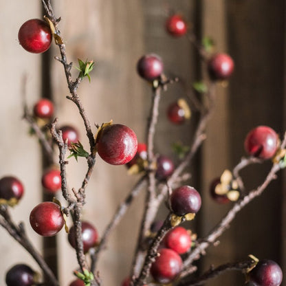 Artificial Passion Fruit Stem 37 inches Silk Plant RusticReach with red berries on Tampa Home & Garden Store