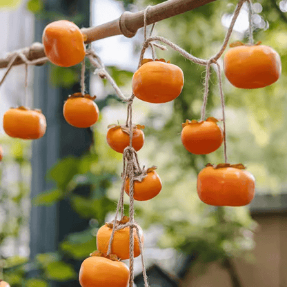 Artificial persimmon fruit string decor, orange hanging on twine, 33.8-in long RusticReach on Tampa Home & Garden Store