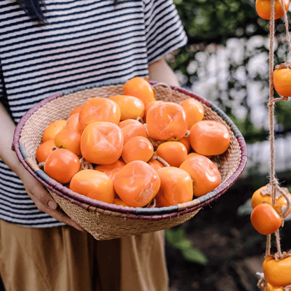Artificial persimmon fruit string decor RusticReach orange faux fruits in a basket garland on Tampa Home & Garden Store