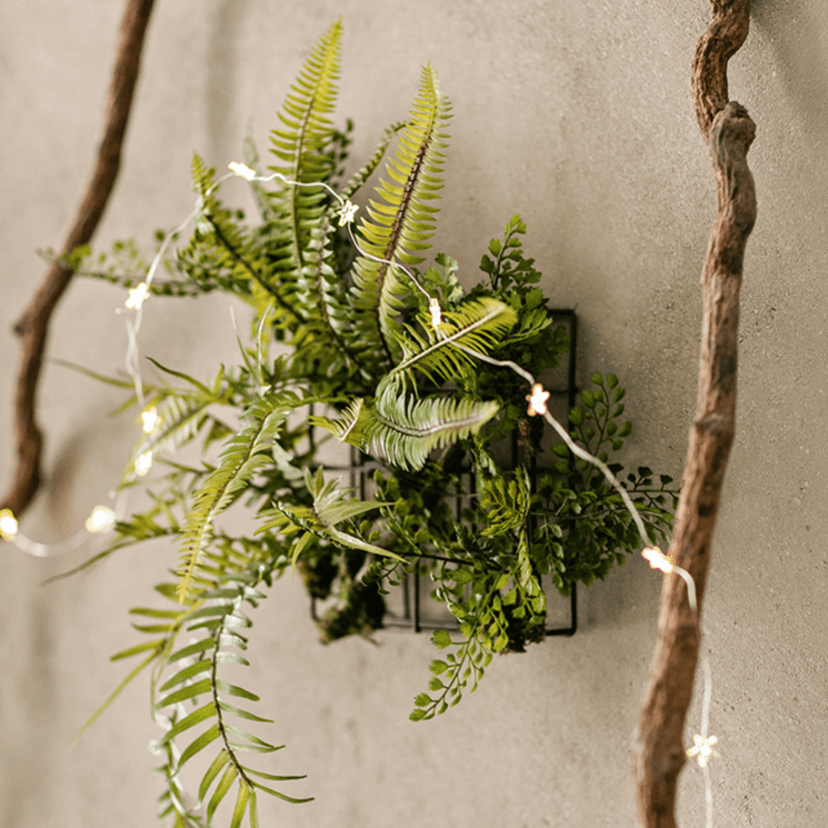Artificial faux plant metal frame wall decor with fern greenery by RusticReach on Tampa Home & Garden Store
