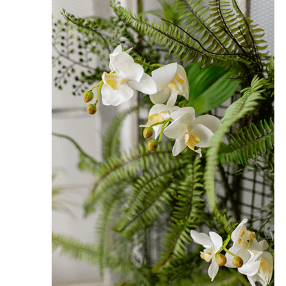 Artificial Faux Plant Metal Frame Wall Décor with orchid blooms and ferns by RusticReach on Tampa Home & Garden Store
