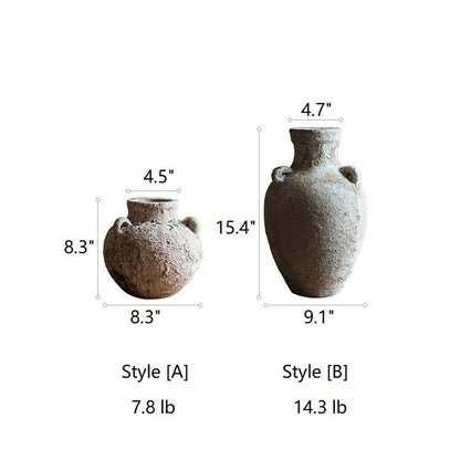 RusticReach stoneware vase set; two vases Style A 8.3in, Style B 15.4in for dried flowers on Tampa Home & Garden Store