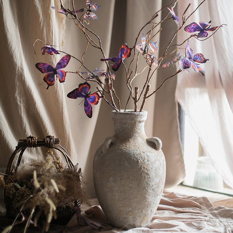 RusticReach stoneware vase with gray glaze, dried branches and accents in Tampa Garden on Tampa Home & Garden Store