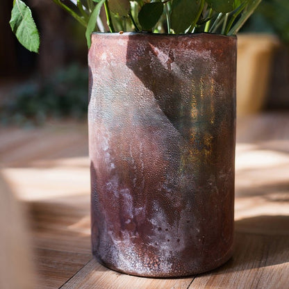Rust Style Art Glass Vase RusticReach copper-brown patina finish on Tampa Home & Garden Store