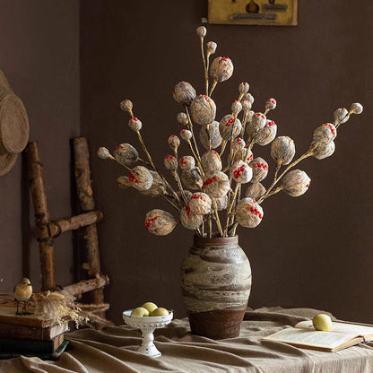 Rustic Dried Pot Stem 41 Tall artificial plant in a weathered ceramic vase with grey stems on Tampa Home & Garden Store