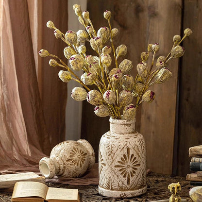Rustic Dried Pot Stem 41in tall artificial plant in a textured ceramic vase by RusticReach on Tampa Home & Garden Store